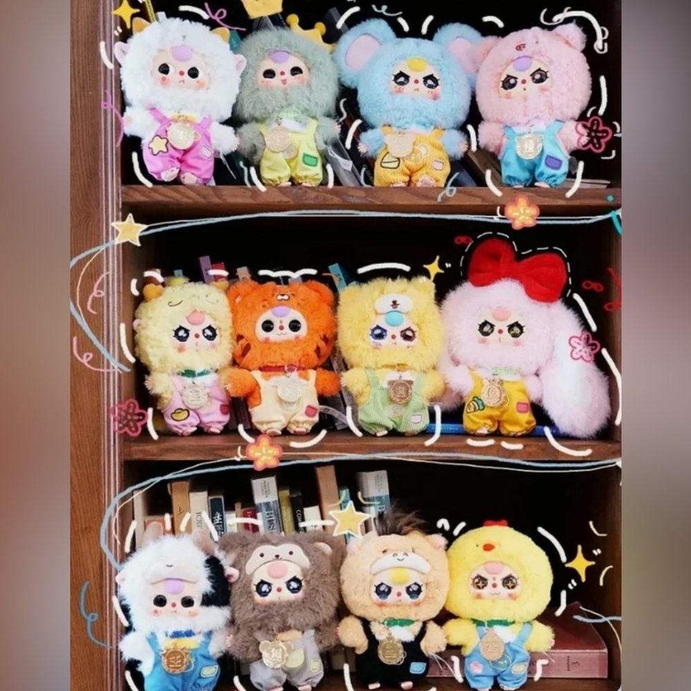🐭 New! Baby Three Chinese Zodiac Vinyl Plush Pendant